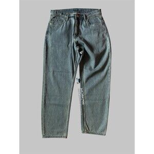 YoungLA 609 Blue Baggy Straight Medium Wash Denim Jeans Men’s 32R NWOT